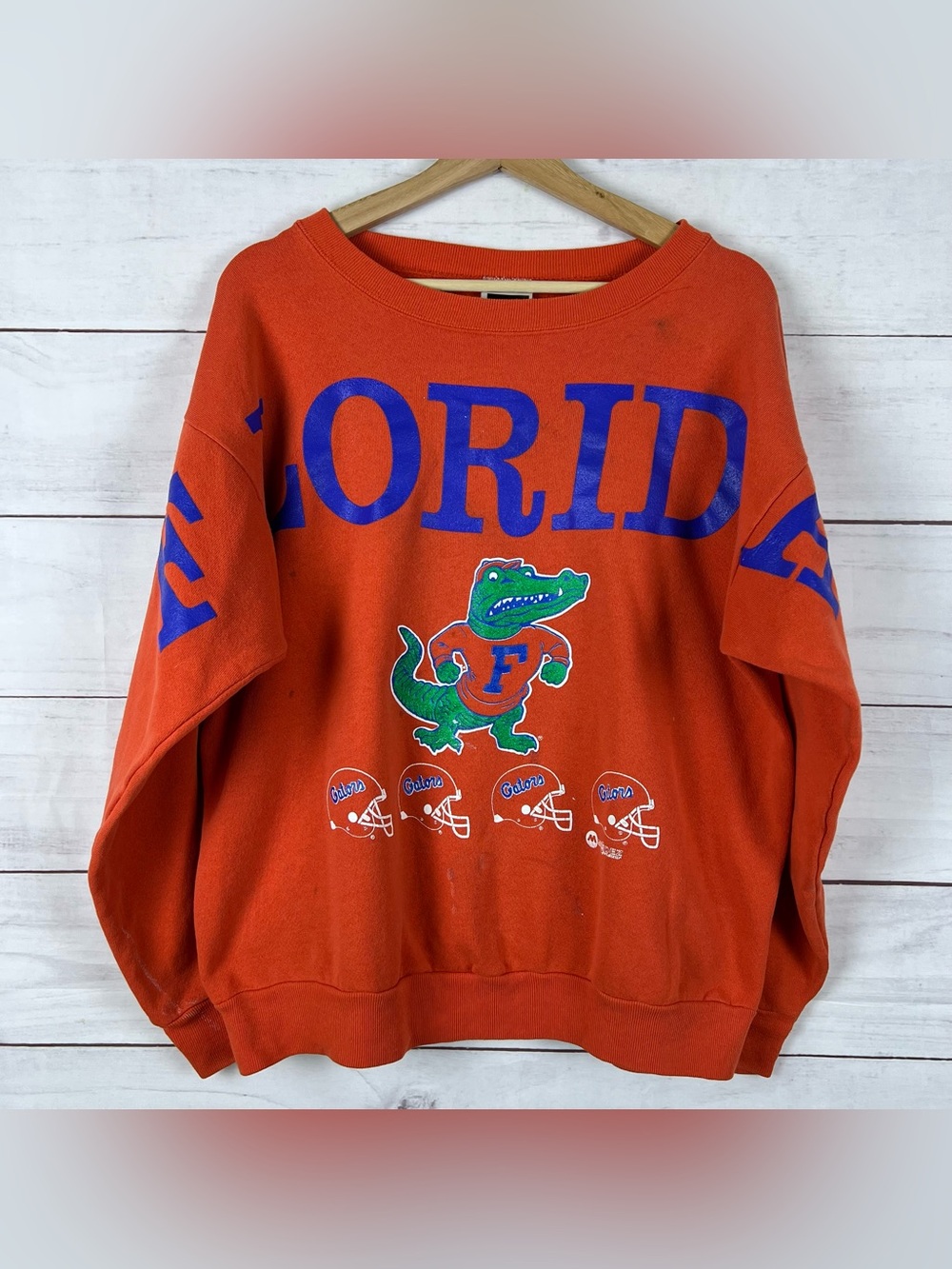 Vintage University of Florida Gators Sweatshirt XL Orange NCAA Football 90s